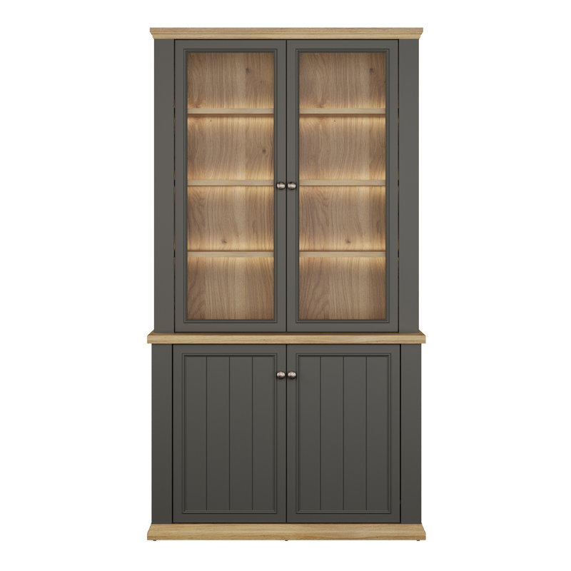 4 Door Display Cabinet, Grey
