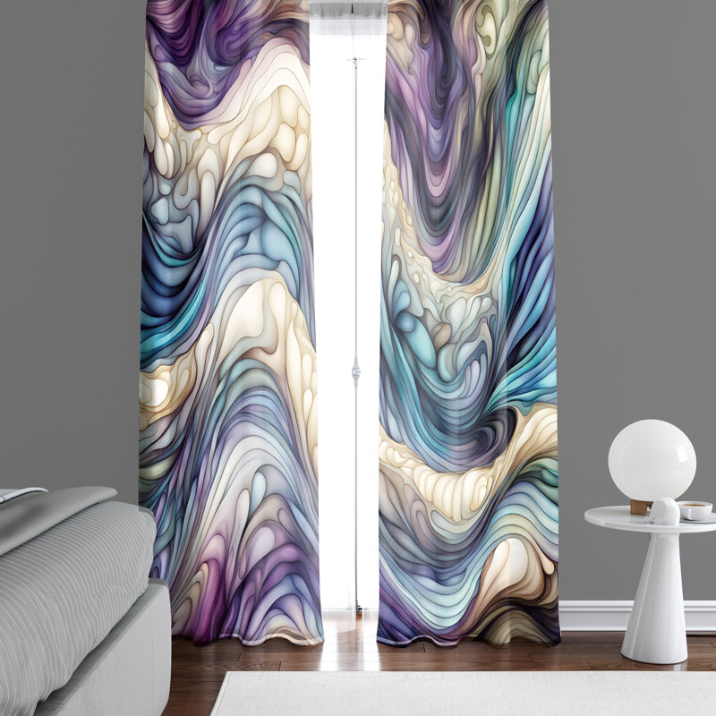 Paire de rideaux semi-transparents en polyester Ernaldus, L 56 po x L 78 po