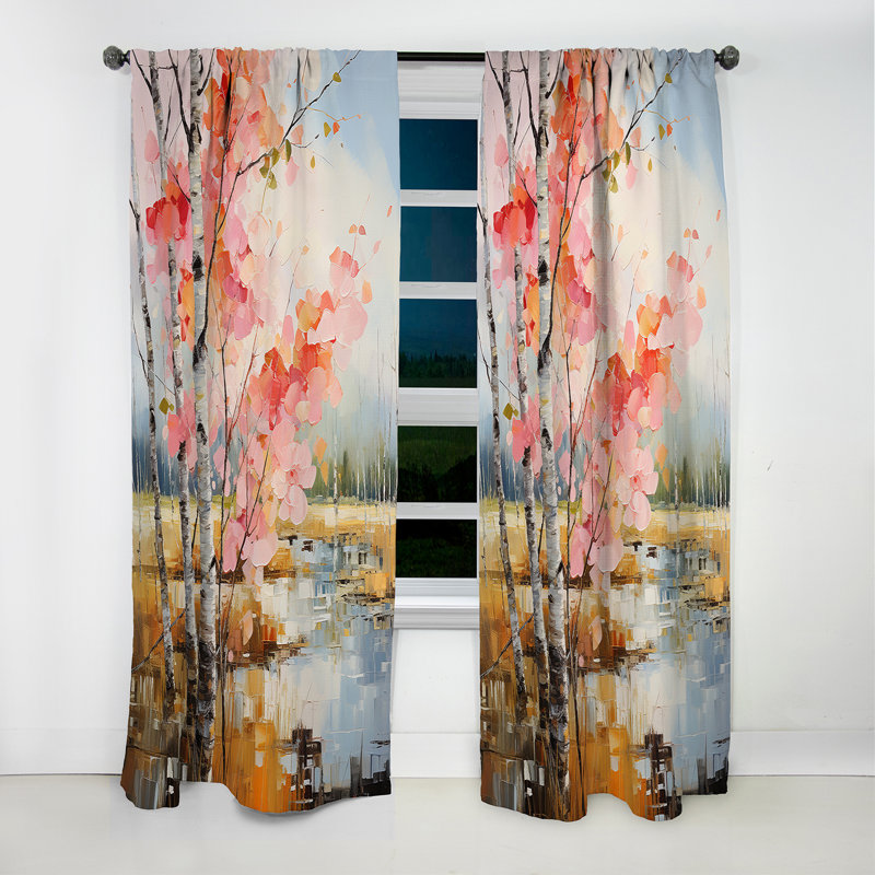 Birch Woods Spring Awakening V - Rideau bouleau arbre, L 52 po x L 63 po