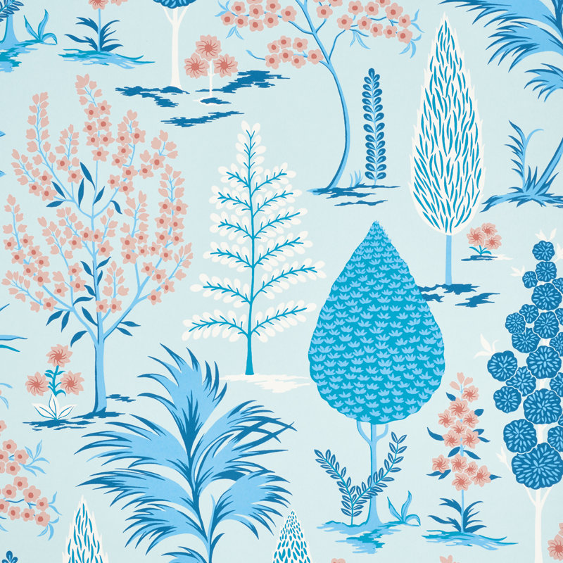 Pandora Wallpaper, Delft/Rose