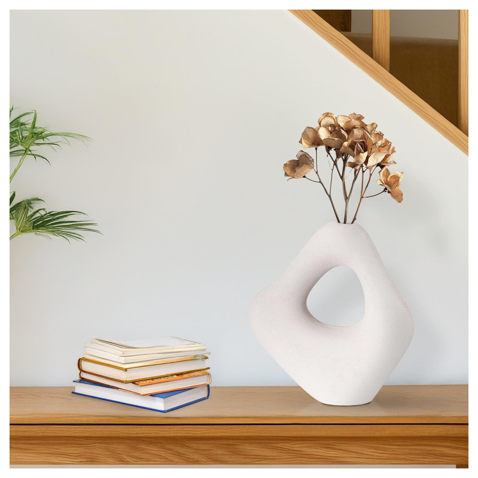 Saar Abstract Desert Sand Vase, White
