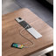 Bureau d'ordinateur italien minimaliste en bois massif avec compartiment pour unité centrale-670845452