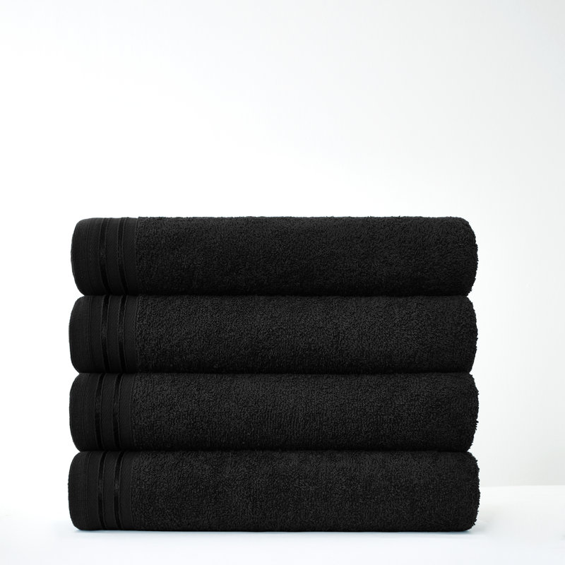 4pk Wilsford Bath Sheet 75x135, Black