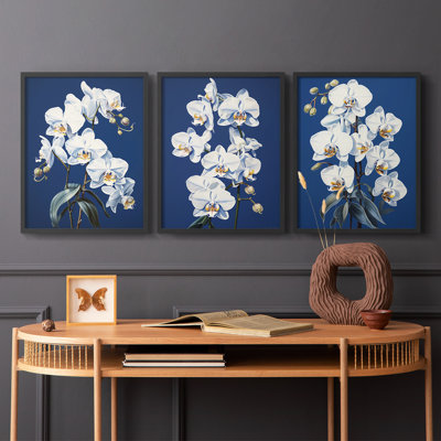 Floral Study Series LVI -Set de 3 estampes numériques giclées -Prêt à accrocher