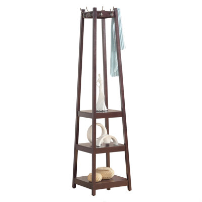 Coat Rack W/ 3-Tier Storage Shelves