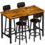 Ensemble de table de bar industriel avec 4 tabourets en polyuréthane - Ensemble de salle à manger 5 pièces à hauteur de comptoir (L 43 po)-753003437