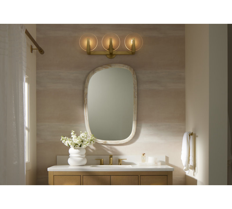 Hint Sconce, Brushed Brass, 10.5"H x 28"W x 10.83"D, 3 Lights