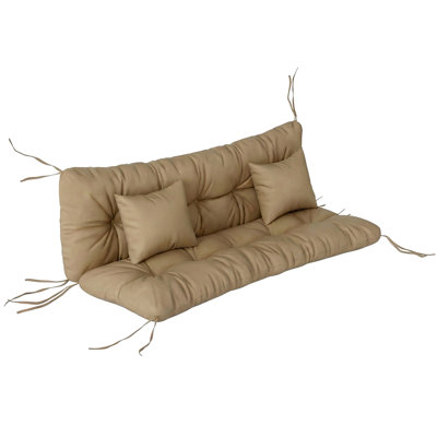 Ensemble de 4 coussins de chaise de patio avec dossier et coussins, ensemble de coussins de remplacement de siège pour meubles de jardin intérieur et extérieur, kaki