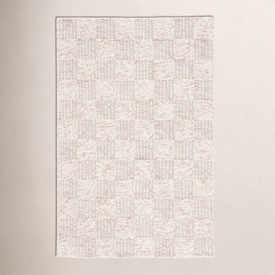 Abbi Brown Ivory Hand-Woven Checkered Rug