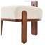 Ensemble de 2 chaises d'appoint modernes du milieu du siècle avec dossier divisé, chaises de salle à manger avec structure en bois d'hévéa, de couleur crème beige et gris clair.