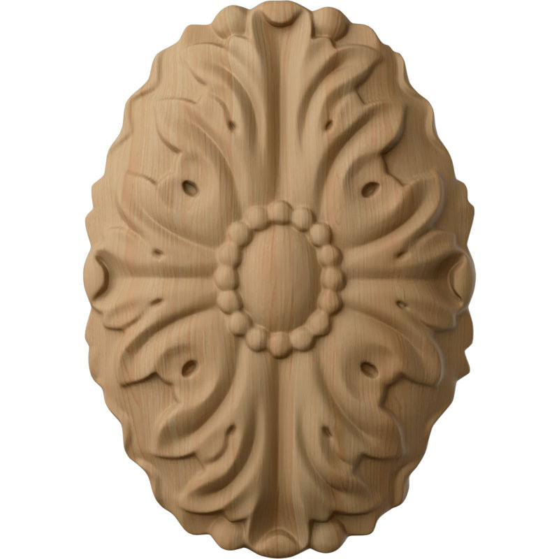 Rosette Ashford, H 4,25 po x l 3 po x P 0,625 po, Aulne