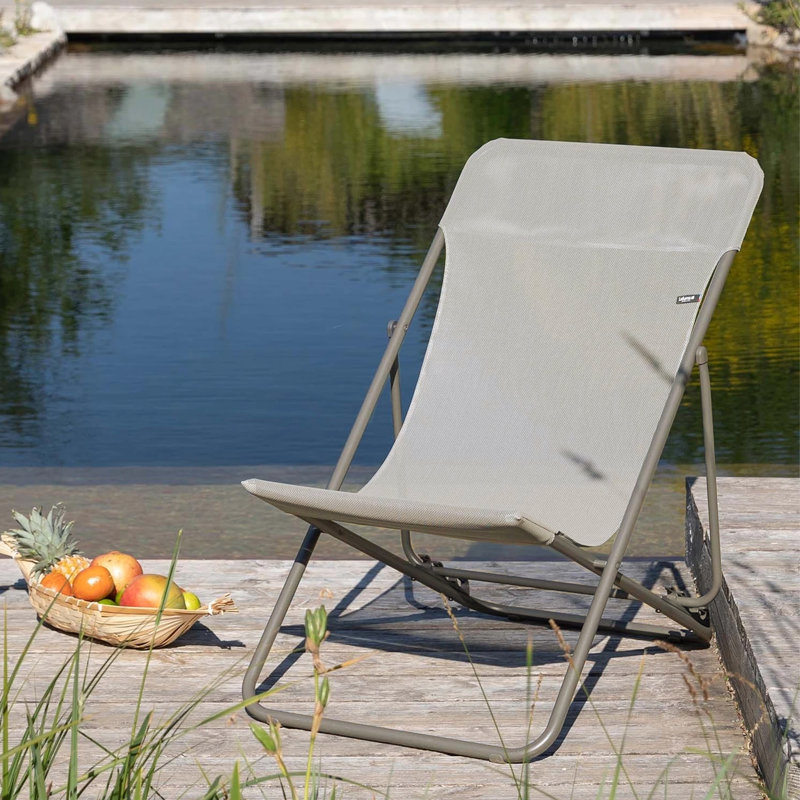 Chaise longue pliante, gris