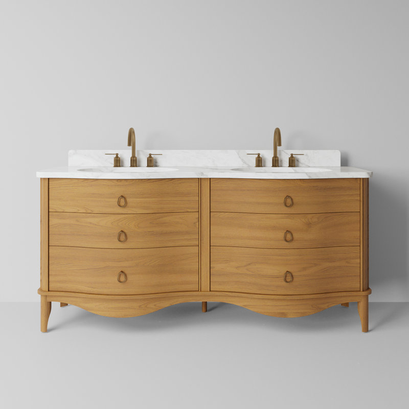 Grace 72" Bathroom Vanity In Natural Enhanced Oak, 72", Enhanced Brown Oak