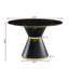 Et table de salle à manger en acier et acier avec base en marbre noir doré - 47,45 po x 29,66 po élégant pour les petits dîners