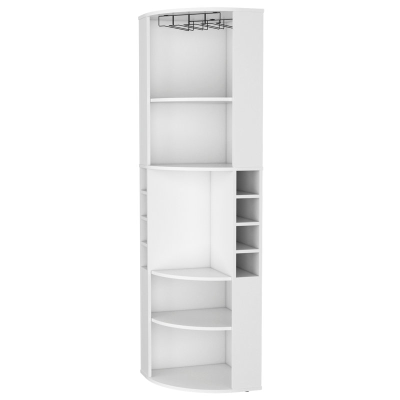 5-Shelf White Living Room Bar Cabinet - Maximizes Space Utilization Efficiently, And Attractive Corner For Home Optimizes Storage, Fashionable