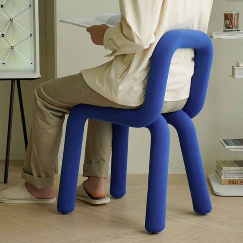 Blue Solid back side Chair(Set of 2)