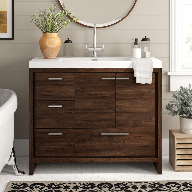 Ensemble de meuble-lavabo simple autoportant moderne de 42 po Curly