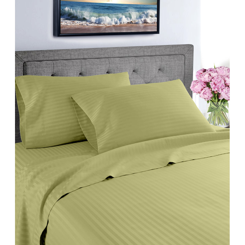 Ensemble de draps en satin de microfibre , Ensemble de draps pour lit double + un drap-housse, ISE