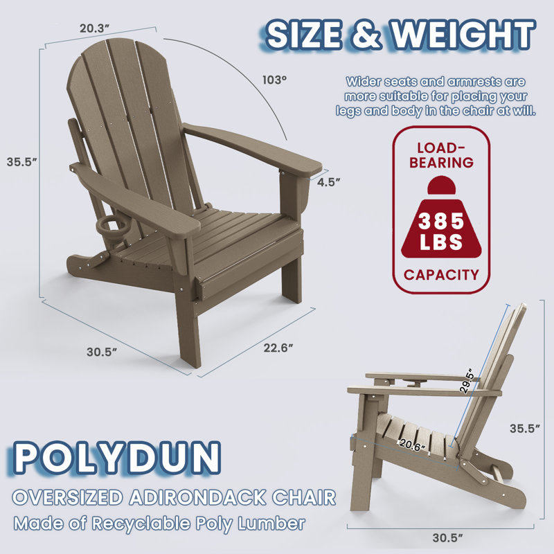 Loyce Foldable Outdoor Adirondack Chair, Brown