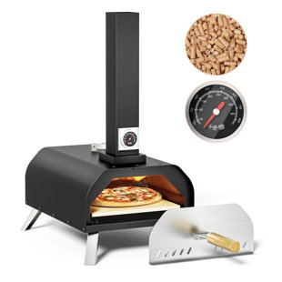 Kingchii Wood-Fired Tabletop Pizza Oven – Wood Pellet Pizza Stove With 11” Pizza Stone – Perfect For Outdoor, Backyard, Camping, And Picnics