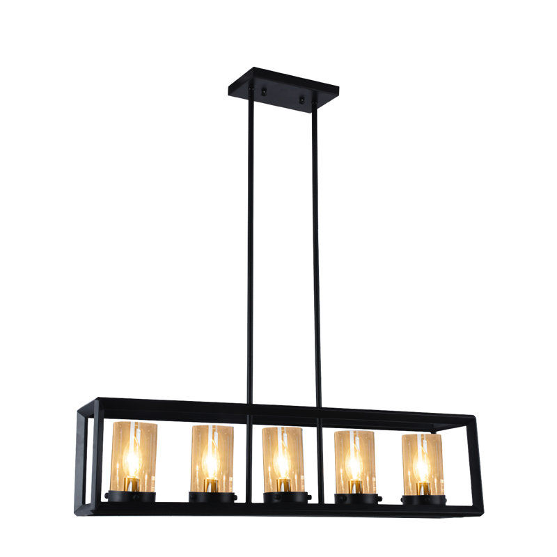 Luminaire suspendu linéaire à 5 lumières pour îlot de cuisine noble