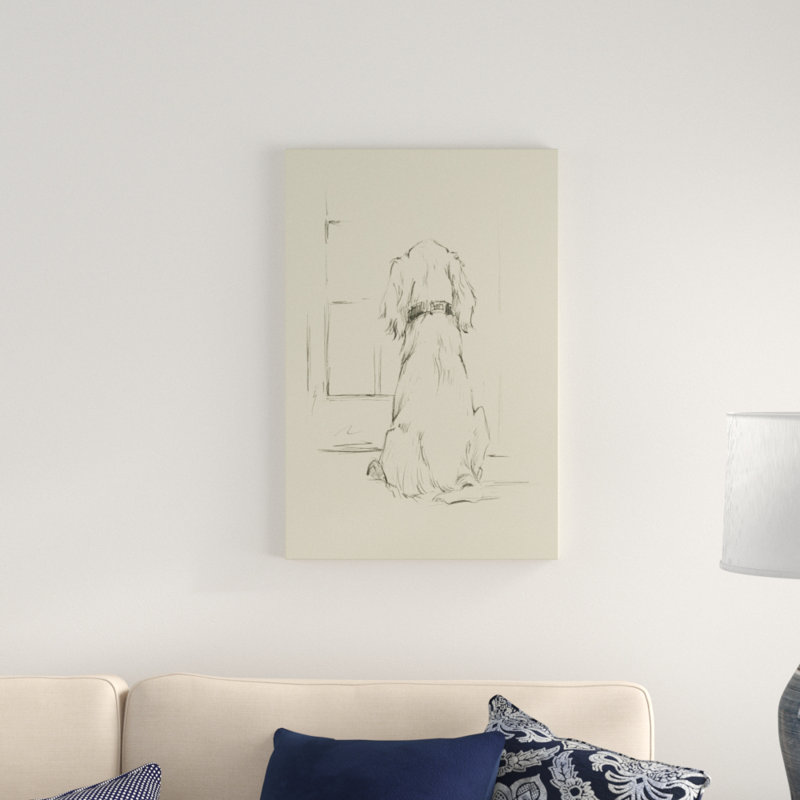 'Waiting for Master I' by Ethan Harper - Drawing Print, 76cm H x 51cm W, Wrapped Canvas