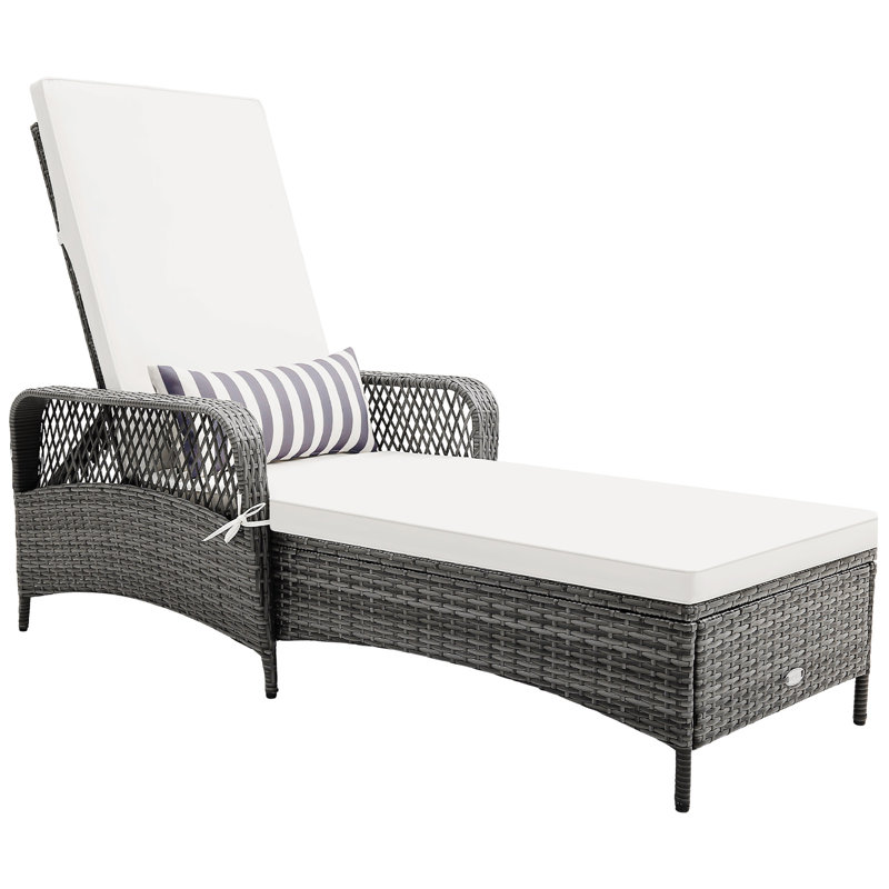 Chaise longue d'extérieur en osier Micole