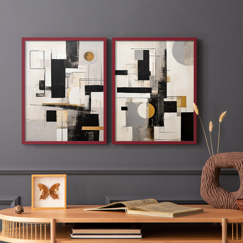 ABSTRACT Series CCCLLXXXI-1, reproduction encadrée de qualité supérieure - prête à être accrochée - aucun clou requis - aucun clou requis