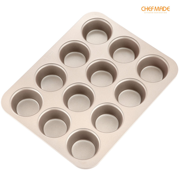 Black Teflon Coated Non Stick 12 Cupcakes Muffin Tray