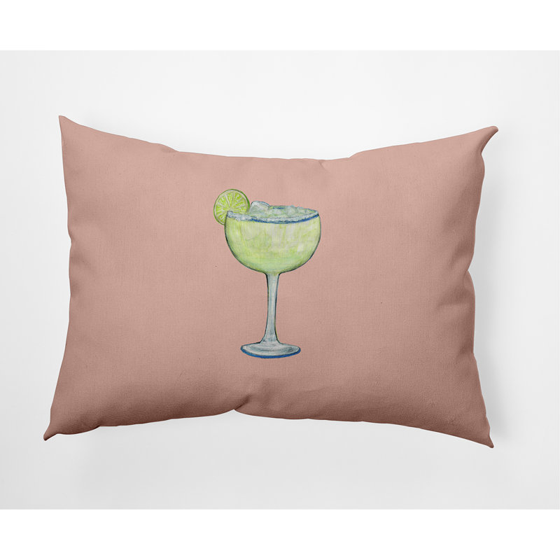 Housse et insert de coussin rectangulaire Margarita, corail