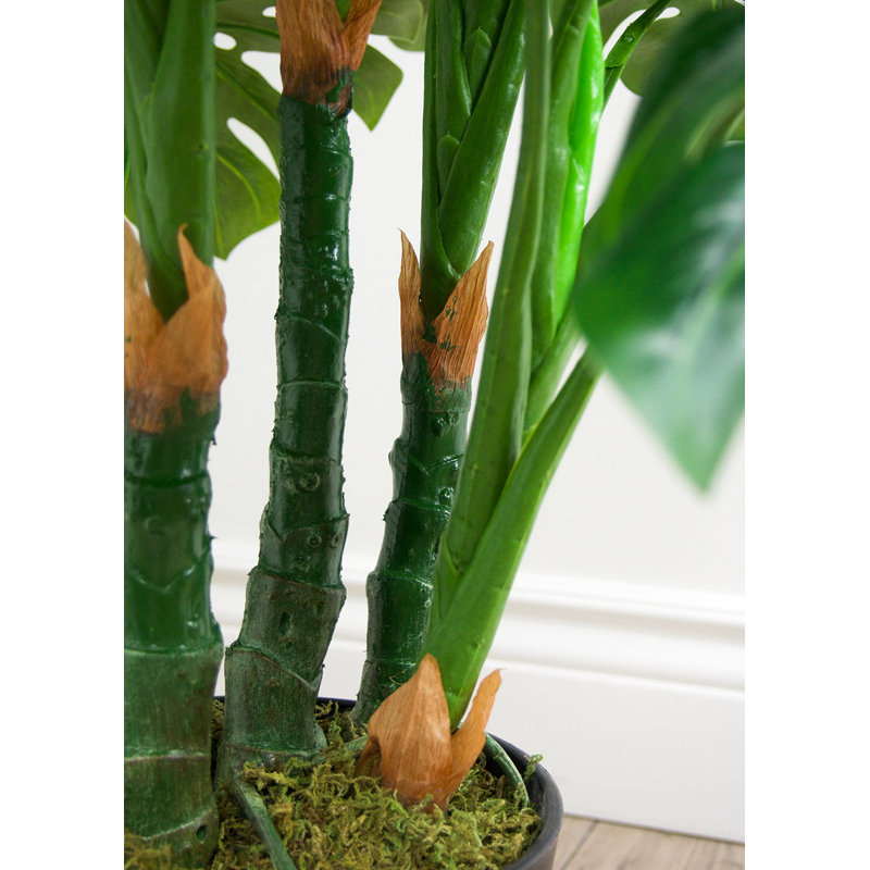 Faux botanique Monstera au fini vert, hauteur de 48 po