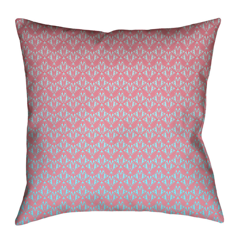 Coussin Katelyn Elizabeth, Rose et bleu ombragé, Faux lin