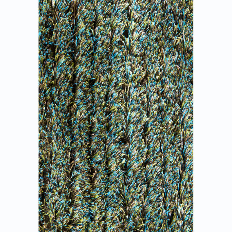 Samons Authentic Hand Woven Green Wool Polyester Rug, Runner 2'6" x 7'6"