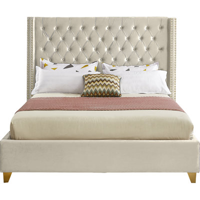 Joclynn Upholstered Wingback Bed