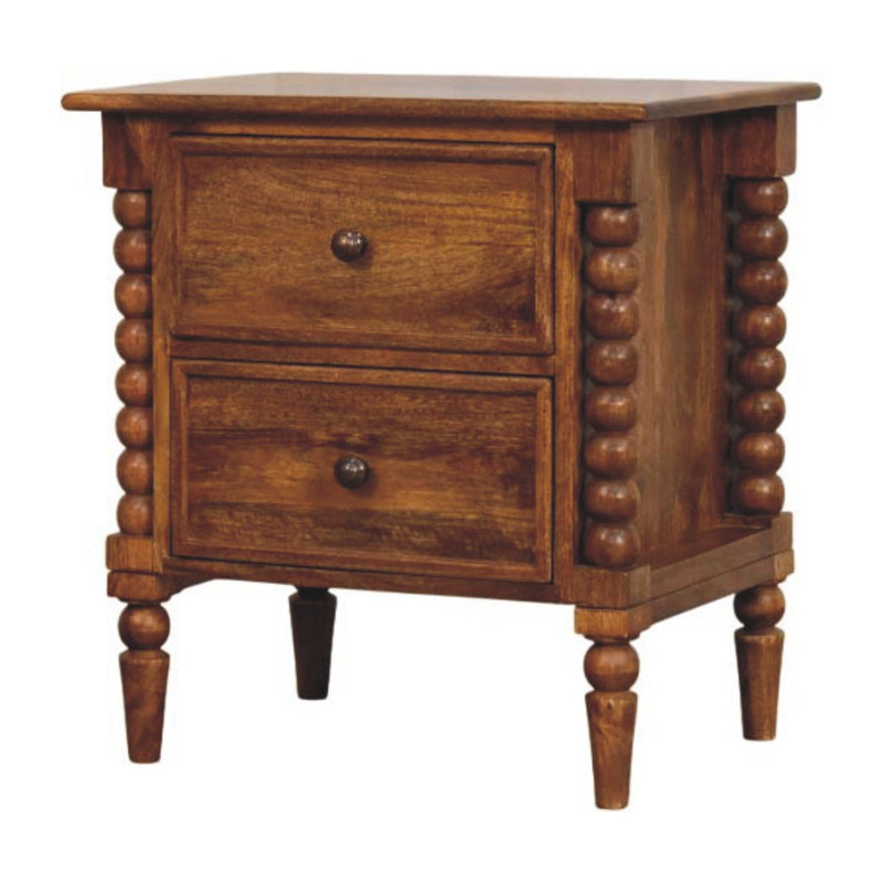 55cm W Solid Wood Bedside Table