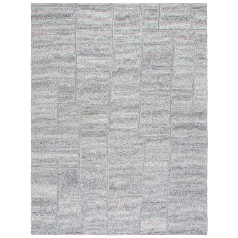 Tapis gris en laine touffeté à la main Elius, Rectangle 8 pi x 10 pi