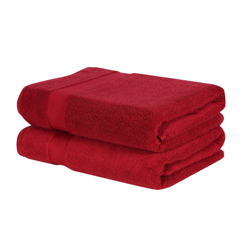 Ensemble de serviettes de bain 100% coton Splash Splash, serviettes de bain absorbantes ultra douces 550 g / m² pour spa et usage quotidien, certifié OEKO-TEX, paquet de 2, rouge