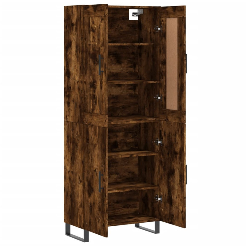 Minako Highboard 69.5x34x180 cm Engineered Wood, Smoked Oak