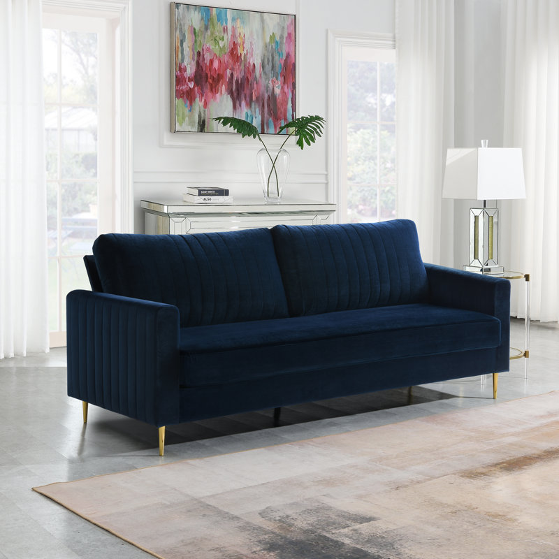 Malverne 3 Seater Velvet Sofa, Blue