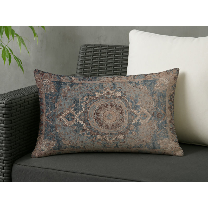 Coussin décoratif intérieur / extérieur gris Modern Modern, Gris oriental 12, Rectangle H 14 po x l 20 po