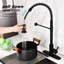 Robinet de cuisine avec douchette extractible, acier inoxydable en noir mat, buse rotative à 360 ° pour une expérience optimale de l'eau, traitement contre la rouille et la corrosion, robinet de pulvérisation à poignée simple, noir