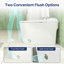Toilette allongée blanche en céramique blanche avec pompe à eau intégrée et chasse à bouton-poussoir