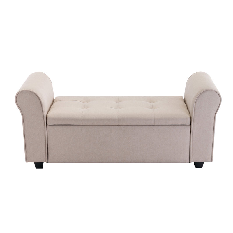 Axelrad Fabric Upholstered Storage Bench, Beige