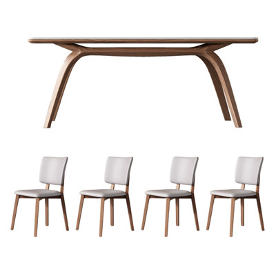 French modern simple rectangular dining table set