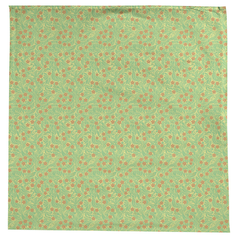 Leffel Swirly Floral Tablecloth, Yellow/Green/Orange