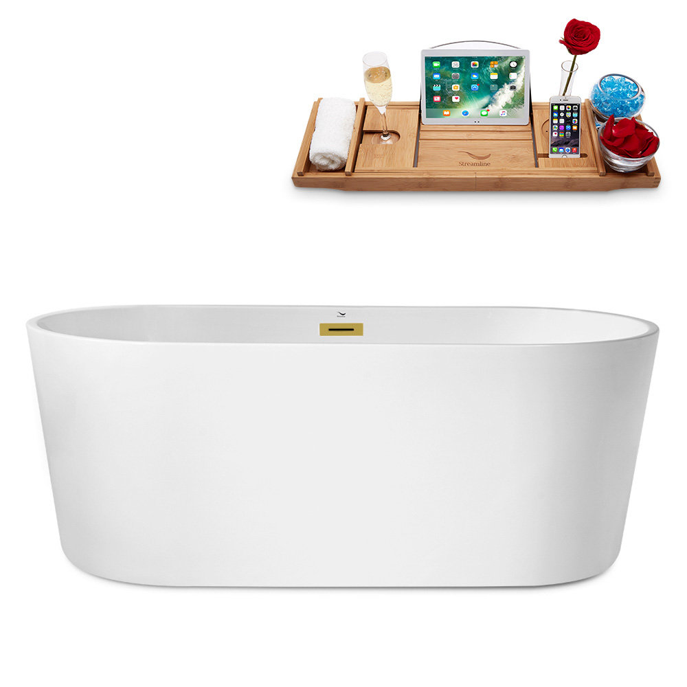 1570 mm x 749 mm Freestanding Roll Top Bathtub
