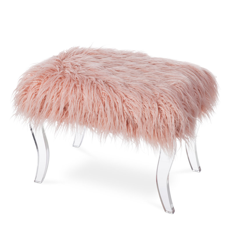 Bryanna Polyester Upholstered Bench, Pink