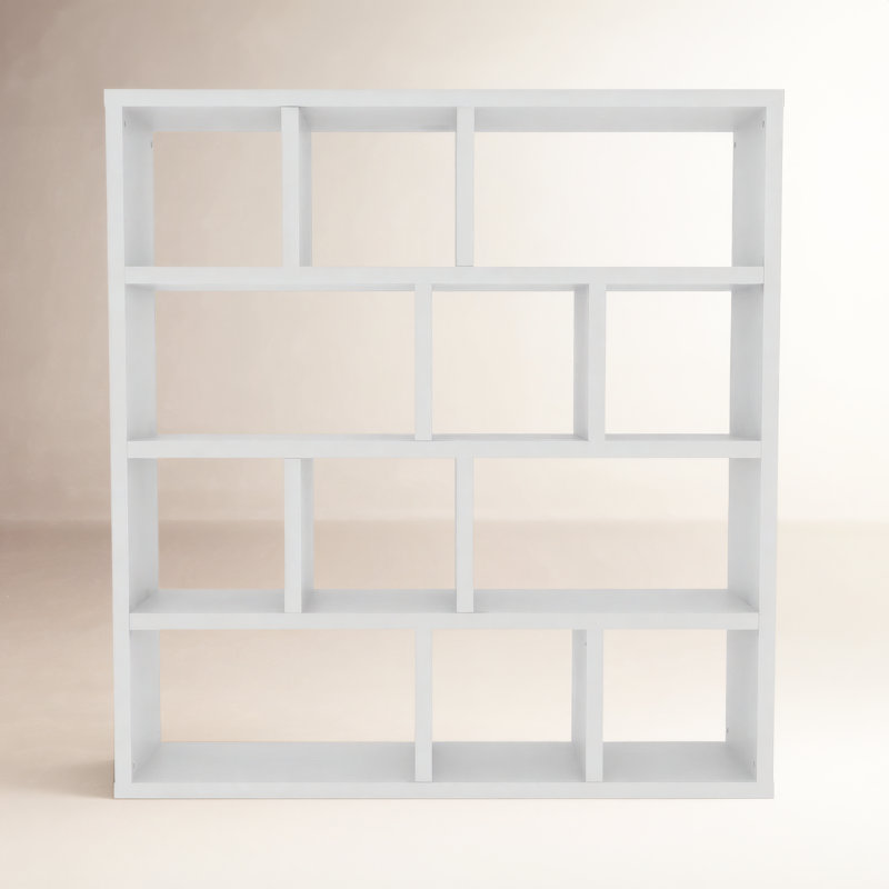 Stetson Manufactured Wood Bookcase, (5 Shelves) 78" H x 59" W x 13" D, Pure White