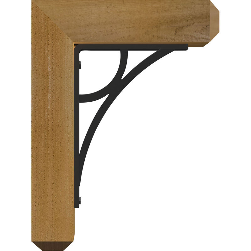 Support simple 4 "Galveston Ironcrest, H 16 po x P 14 po, Cèdre rouge de l'Ouest l 3 1/2 po x T 2 po (lisse