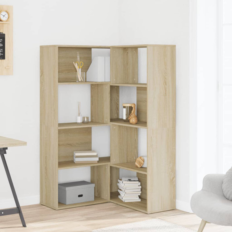Azamat 140cm H x 85cm W Bookcase, Sonoma Oak